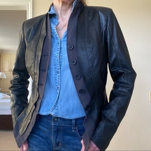Black leather blazer / jacket